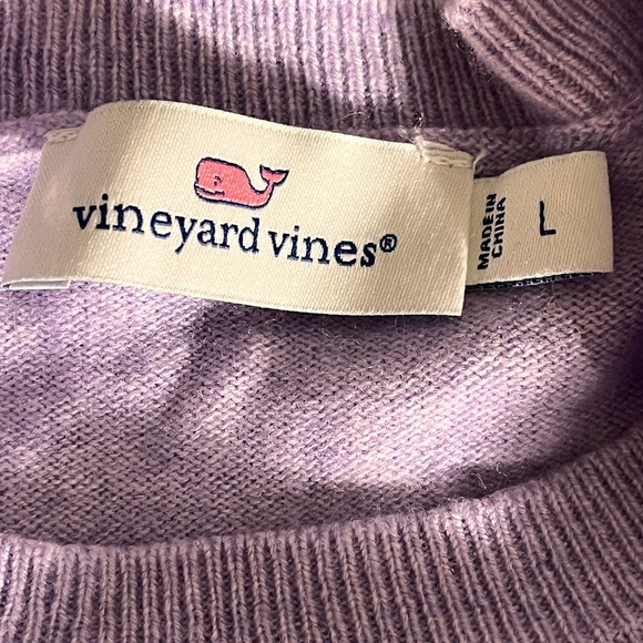 Vineyard Vines Merino Wool & Cashmere Purple Ruffled Kids Top L - Picture 11 of 11